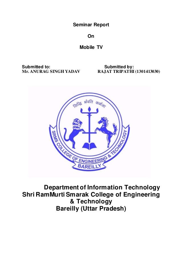 computer science information technology seminar topics mobile tv seminar report pdf